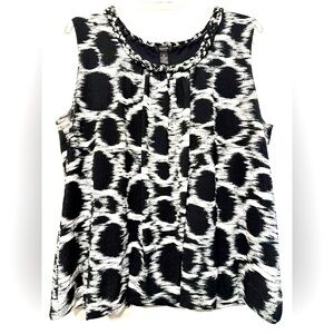 Women's Alfani Abstract Black and White Tank Top Size: 2XL
